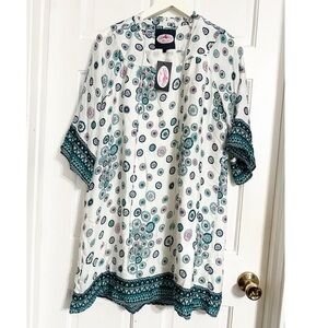 Monelle Silk Green Print Dress NWT Sz L